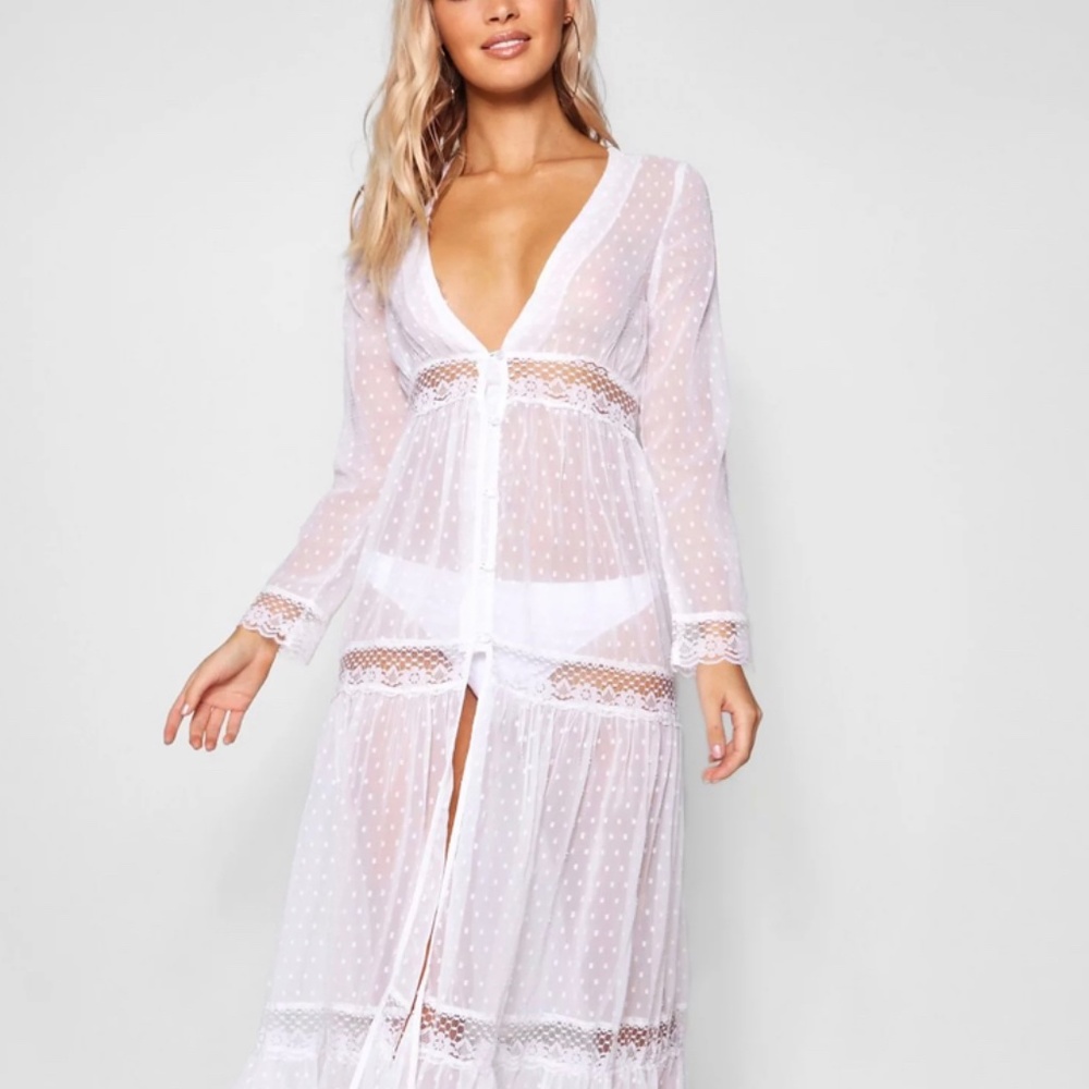 Boohoo Boho Lace Beach Dress